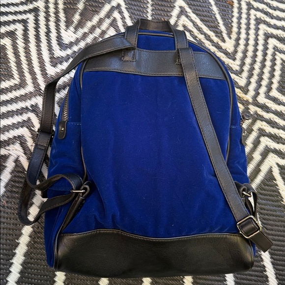 Elegant Blue Velvet Backpack - Picture 4 of 8